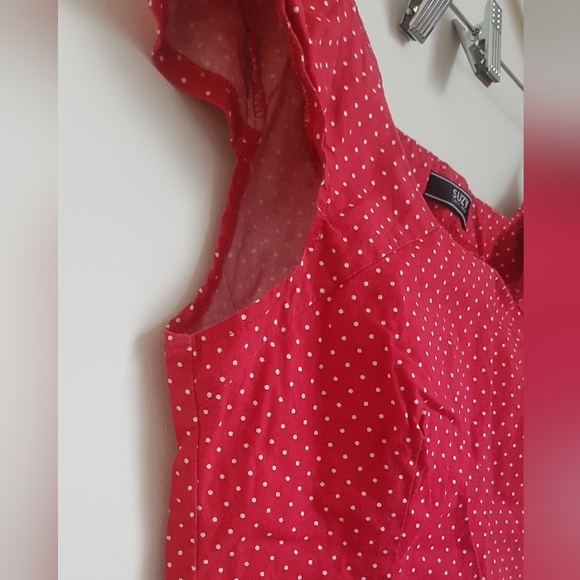 [SUZY SHIER] Red Polka Dot Sleeveless Top - Picture 5 of 9